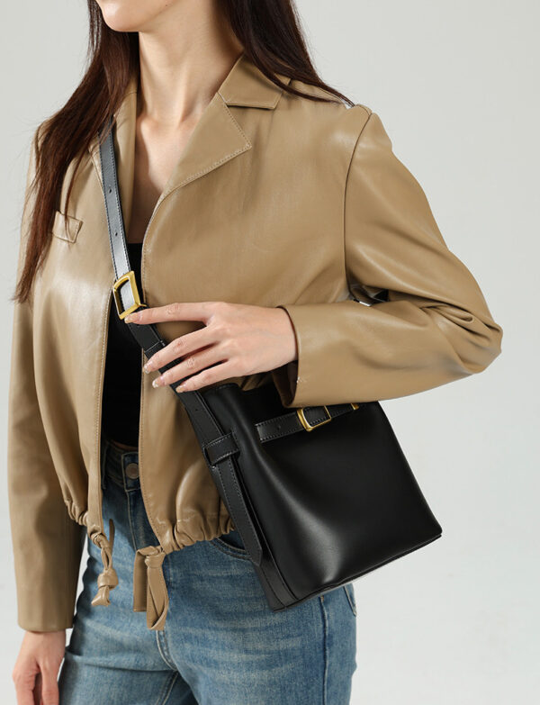 GTNB-0016,wholesale manufacturer fashion  leather  women stylish crossbody single shoulder bucket handbag - Image 4