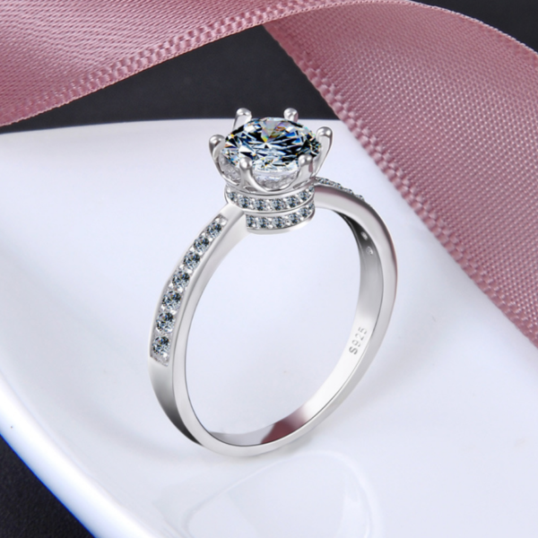 GYJS-0002,factory 925 sterling silver fashion lady imitation diamond ring - Image 5