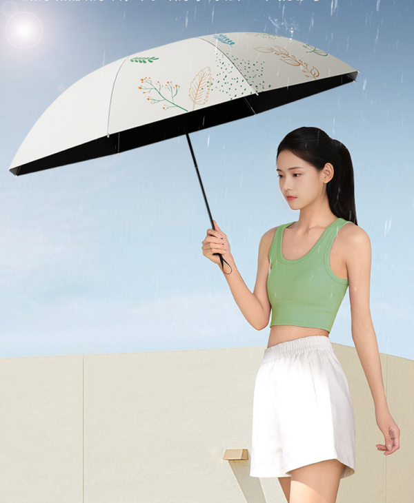 YPRS-0002, factory sun umbrella UV protection portable foldable stylish fashionable sun shading triple folding umbrella - Image 6