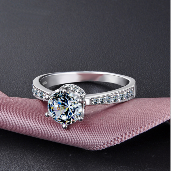 GYJS-0002,factory 925 sterling silver fashion lady imitation diamond ring - Image 4