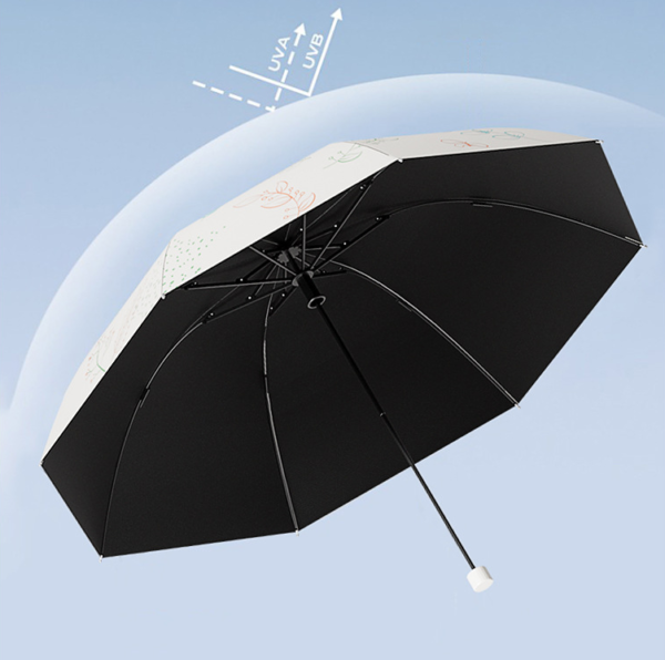 YPRS-0002, factory sun umbrella UV protection portable foldable stylish fashionable sun shading triple folding umbrella - Image 4