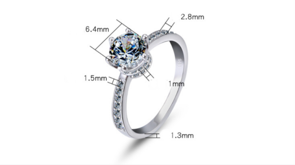 GYJS-0002,factory 925 sterling silver fashion lady imitation diamond ring - Image 2