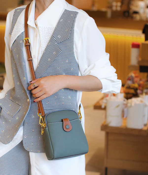 GTNB-0025,manufacturer wholesale fashion genuine leather female single shoulder crossbody small square bag - Image 8