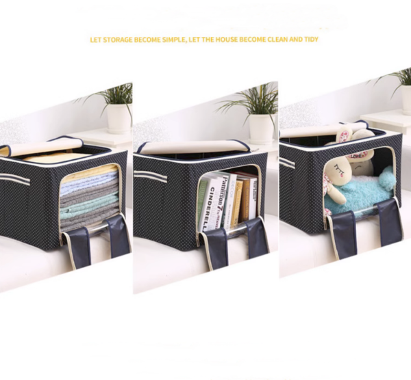 ZZCD-0003,factory hot selling oxford cloth  folding  steel frame  large capacity clothing quilts storage  bin - Image 5