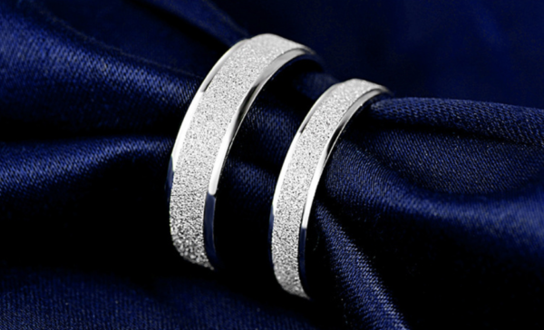 GYJS-0003,factory 925 sterling silver frosted fashion korean style couples ring - Image 4