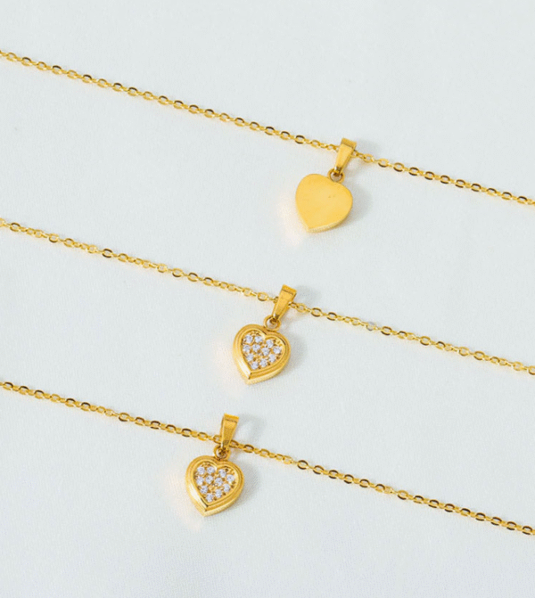 GSJS-0003,wholesale diamond embedded zircon  heart shaped women non fading collarbone chain titanium steel stainless steel  necklace - Image 5