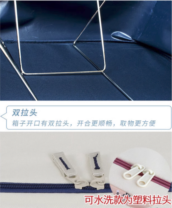ZZCD-0003,factory hot selling oxford cloth  folding  steel frame  large capacity clothing quilts storage  bin - Image 3
