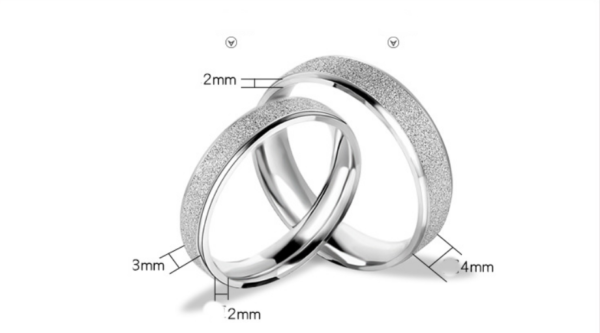 GYJS-0003,factory 925 sterling silver frosted fashion korean style couples ring - Image 2