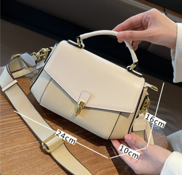 GTNB-0031,selling wholesale fashion casual cowhide women color contrast single shoulder handbag - Image 7