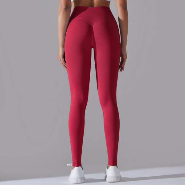 YYBD-0031,hot selling seamless knitting breathable cross waist peach hip women yoga fitness legging - Image 5