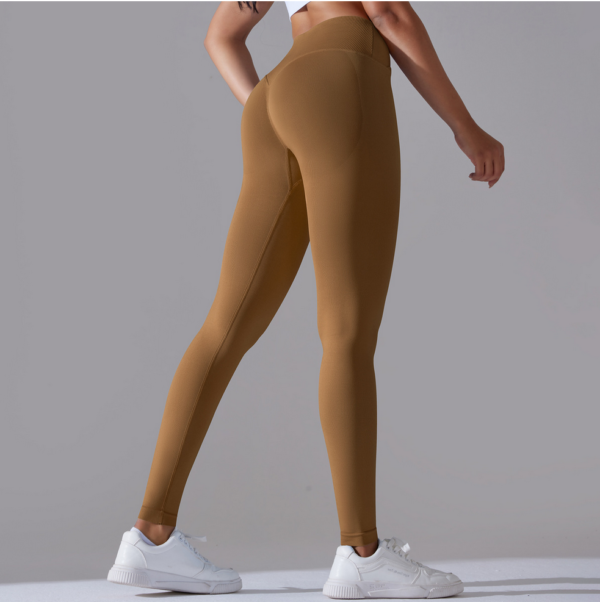 YYBD-0031,hot selling seamless knitting breathable cross waist peach hip women yoga fitness legging - Image 3