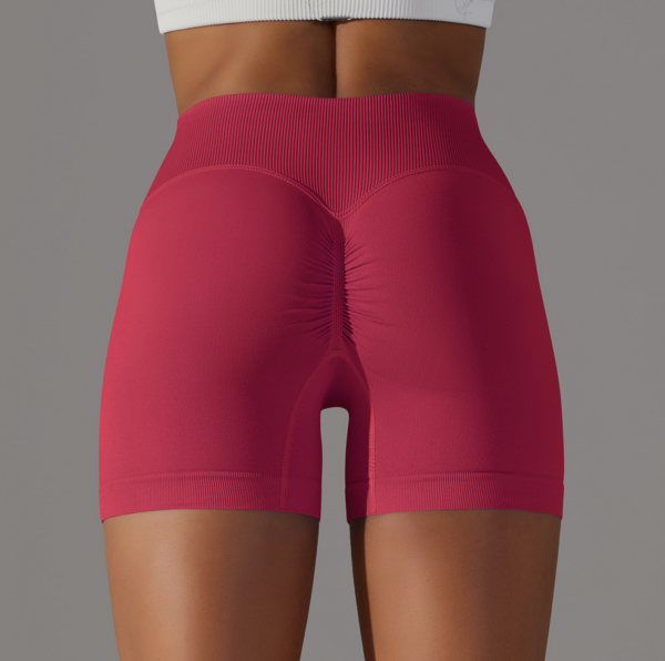 YYBD-0032,factory seamless breathable solid color peach hip yoga shorts running women fitness short pants - Image 6