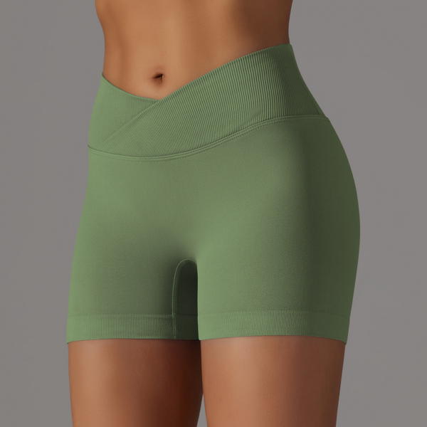 YYBD-0032,factory seamless breathable solid color peach hip yoga shorts running women fitness short pants - Image 5