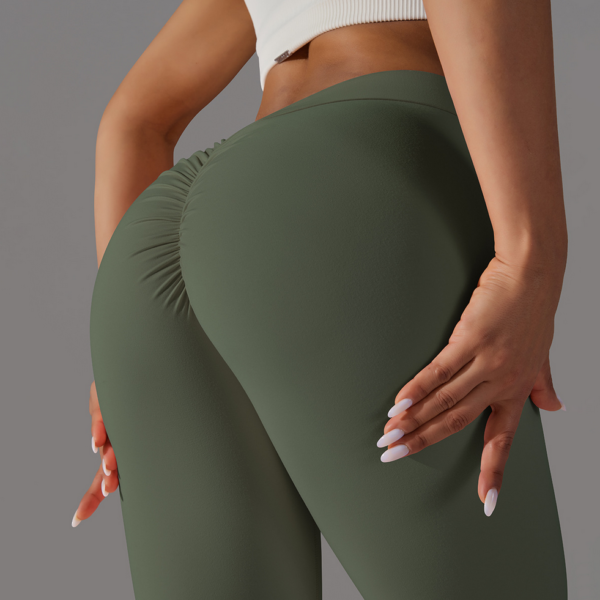 YYBD-0034,Europe solid color peach butt yoga sports running fitness tight women pants - Image 6
