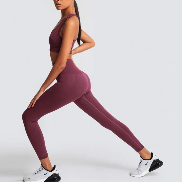 YYBD-0036,selling Europe seamless knit hip yoga women sports fitness suit vest suit - Image 4