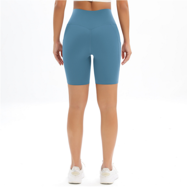 YYBD-0039,wholesale pocket high waist hip lift tight yoga leggings running fitness shorts - Image 4