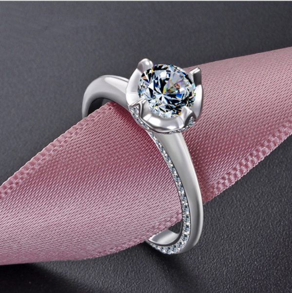 GYJS-0004,manufacturers direct Korean style inlay zircon female 925 sterling silver ring