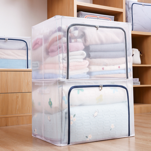 ZZCD-0004,factory hot selling oxford cloth  folding  steel frame  large capacity clothing quilts storage  box - Image 6