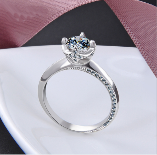 GYJS-0004,manufacturers direct Korean style inlay zircon female 925 sterling silver ring - Image 5