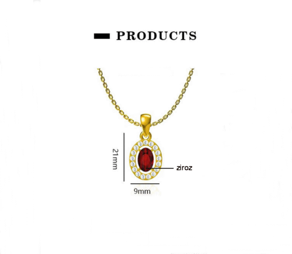 GSJS-0004,wholesale women titanium  stainless steel  ruby embeded non fading  collarbone chain 18K gold plated pendant necklace - Image 5