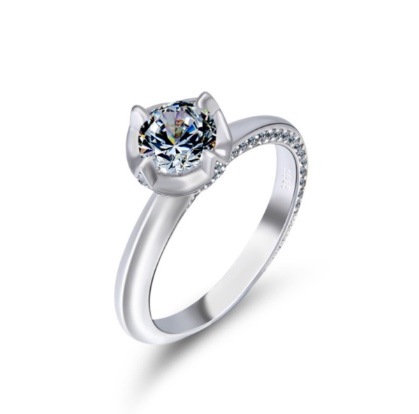 GYJS-0004,manufacturers direct Korean style inlay zircon female 925 sterling silver ring - Image 3
