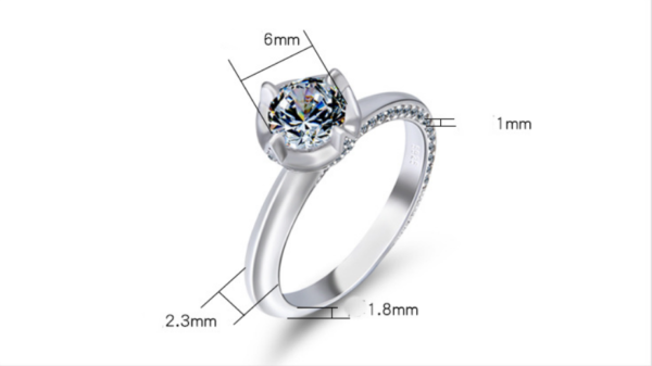 GYJS-0004,manufacturers direct Korean style inlay zircon female 925 sterling silver ring - Image 2