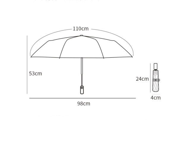 YPRS-0004, wholesale manual umbrellas  folding rain  sun protection  UV protection  advertising  logo printing  triple folding umbrellas - Image 3
