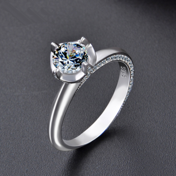 GYJS-0004,manufacturers direct Korean style inlay zircon female 925 sterling silver ring - Image 7