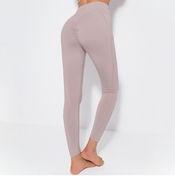 YYBD-0040,wholesale yoga high waist naked tight pocket sports women buttock fitness pants - Image 5