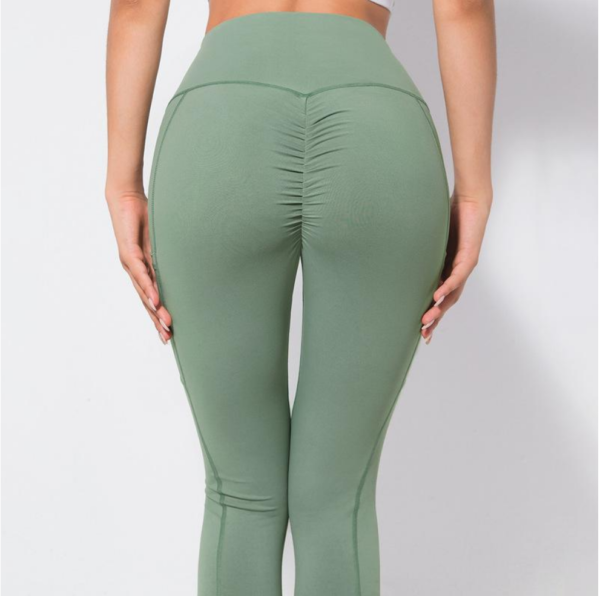 YYBD-0040,wholesale yoga high waist naked tight pocket sports women buttock fitness pants - Image 4