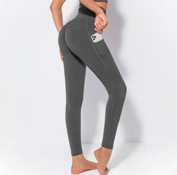 YYBD-0040,wholesale yoga high waist naked tight pocket sports women buttock fitness pants - Image 3