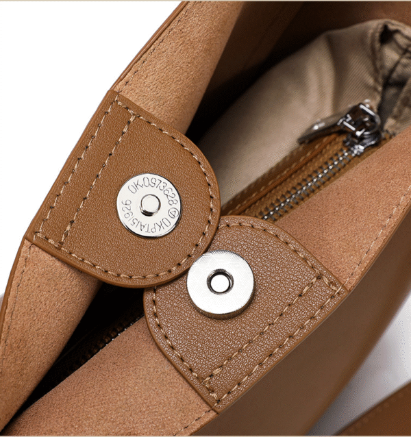 GTNB-0045,factory hot sale fashion female genuine leather bucket large capacity  crossbody single shoulder handbag - Image 4