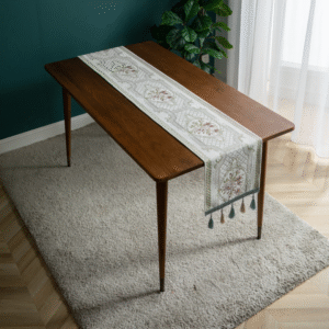 YJCZ-0001,yiwu factory selling christmas chenille fringed polyester home tablecloth