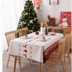 YJCZ-0002,yiwu factory selling polyester printed christmas reindeer waterproof dining tablecloth