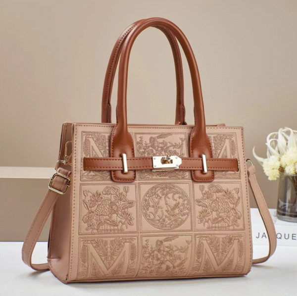 TRJB-0009,factory lock buckle checkered embroidery women fashionable single shoulder  crossbody bag - Image 3