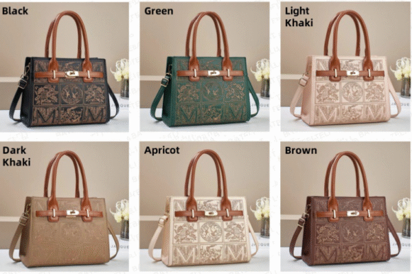 TRJB-0009,factory lock buckle checkered embroidery women fashionable single shoulder  crossbody bag - Image 2