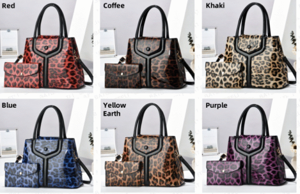 TRJB-0017,wholesale factory  pu  leopard print women single shoulder crossbody  set handbag - Image 2