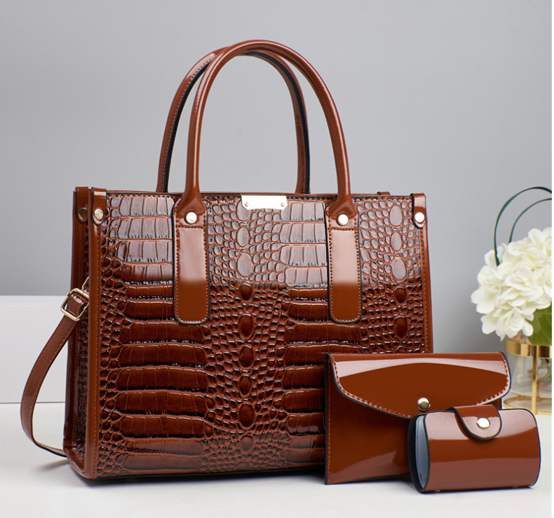 TRJB-0026,selling factory pu women trendy single shoulder crossbody stone pattern set bag - Image 7