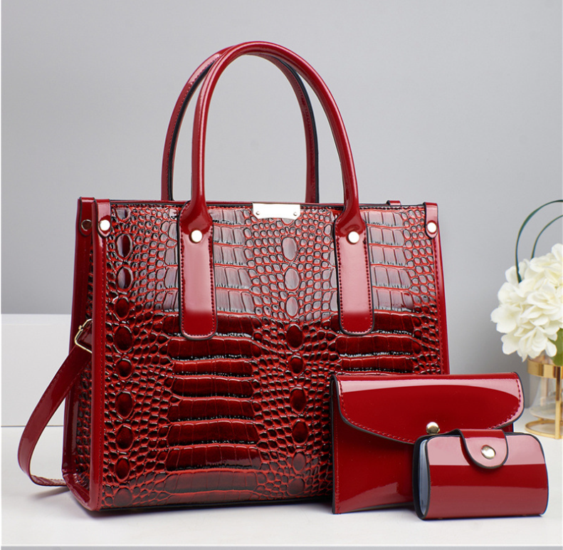 TRJB-0026,selling factory pu women trendy single shoulder crossbody stone pattern set bag - Image 3