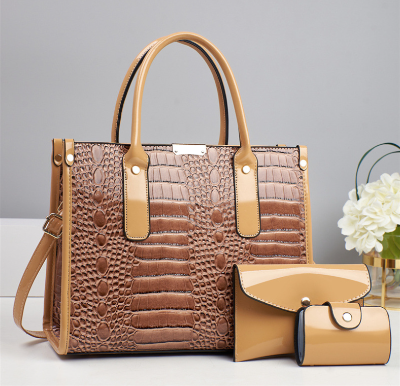 TRJB-0026,selling factory pu women trendy single shoulder crossbody stone pattern set bag