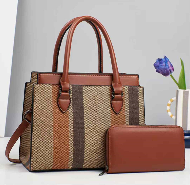 TRJB-0043,wholesale factory pu stylish striped women single shoulder crossbody bag - Image 5