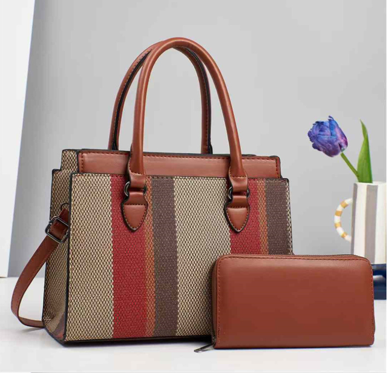 TRJB-0043,wholesale factory pu stylish striped women single shoulder crossbody bag - Image 3