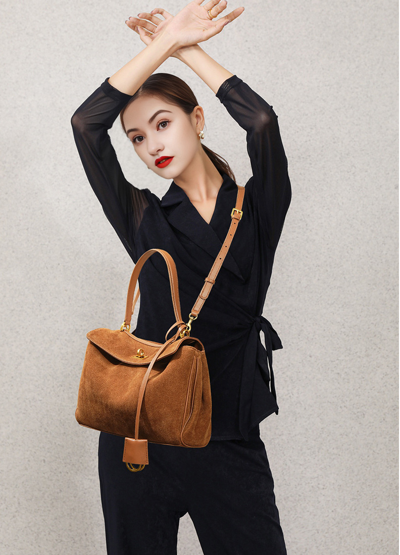 SLFB-0001,wholesale factory chamois genuine leather large capacity single shoulder crossbody female bag