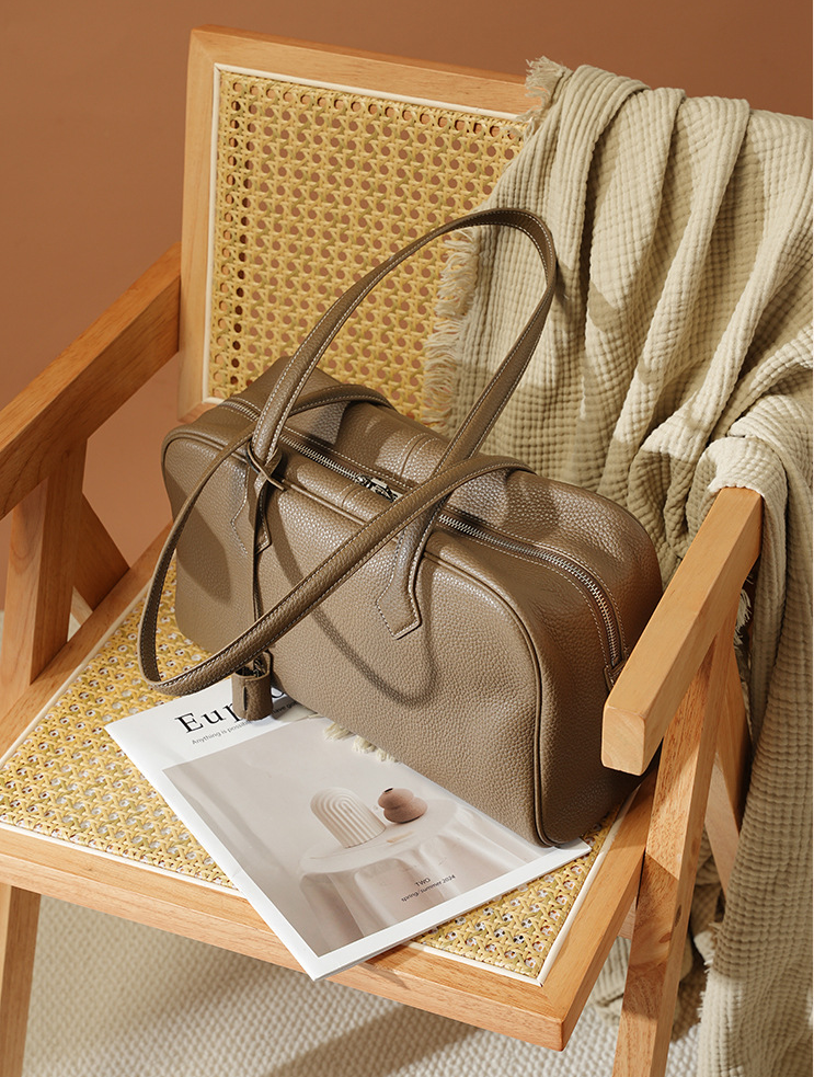 SLFB-0010,wholesale factory genuine leather women fashion large capacity single shoulder tote - Image 3