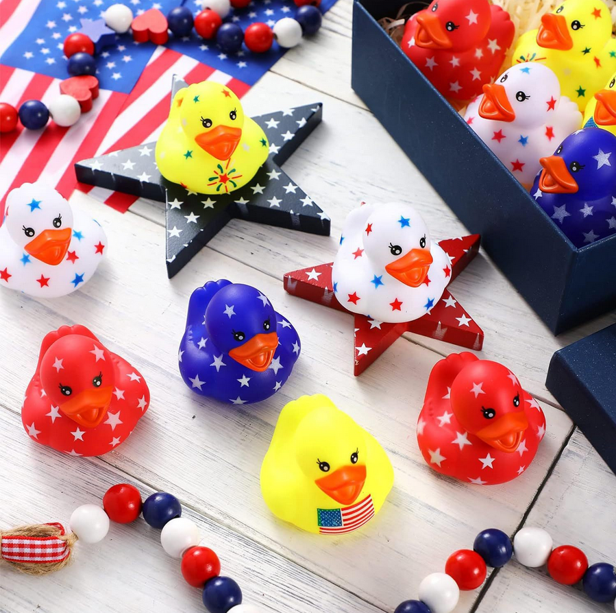 YZYW-0004,factory wholesale vinyl squeaking sounds children bathroom independence day yellow little duck toys - Image 5