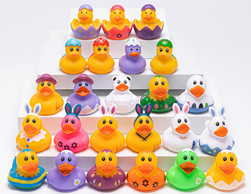 YZYW-0006,factory wholesale vinyl Easter children bathroom water swimming squeeze shake floating little duck water toys - Image 3