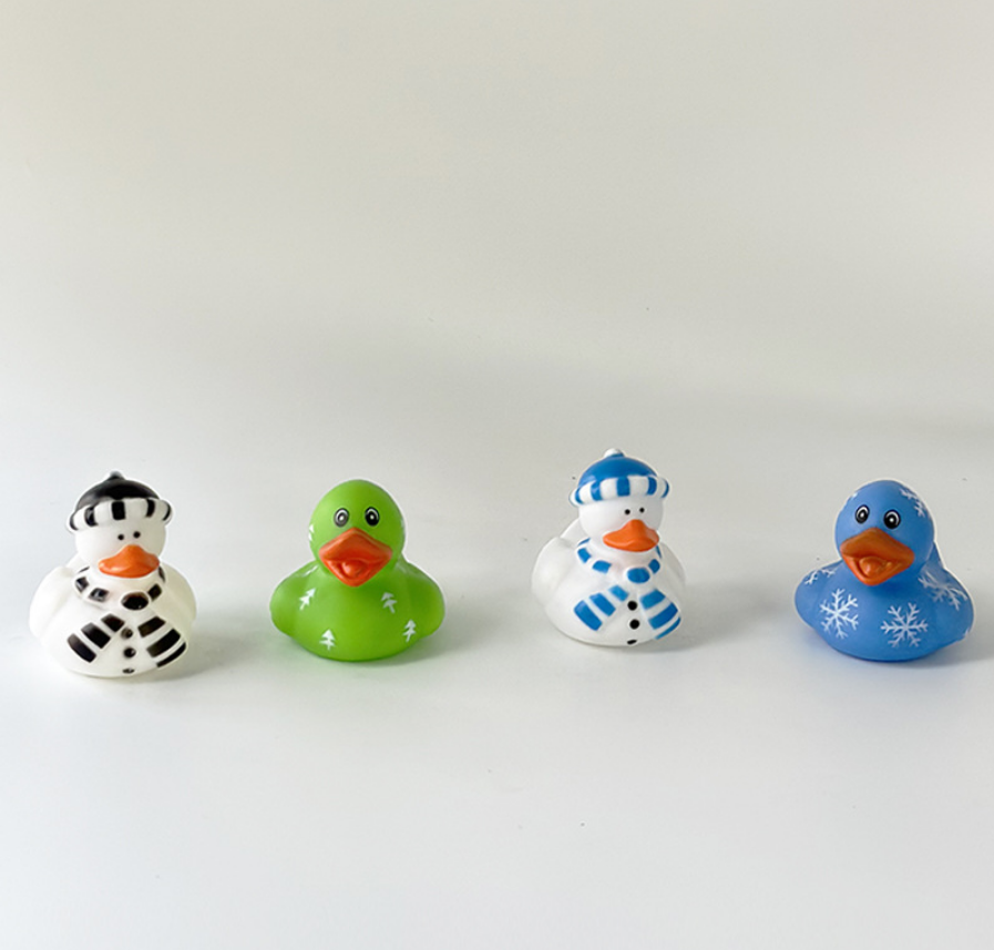 YZYW-0007,factory vinyl best selling children bath toys squeeze call Christmas rubber duck toys - Image 6