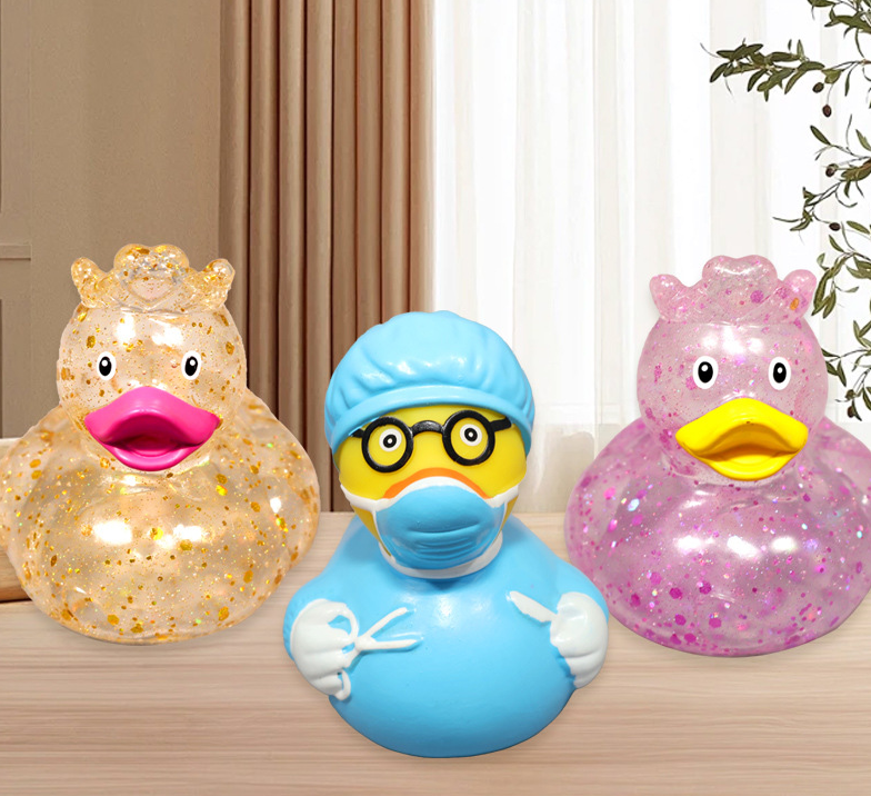 JJDW-0010, factory wholesale vinyl children creative rubber bath water play mini gift floating party duck toys - Image 3