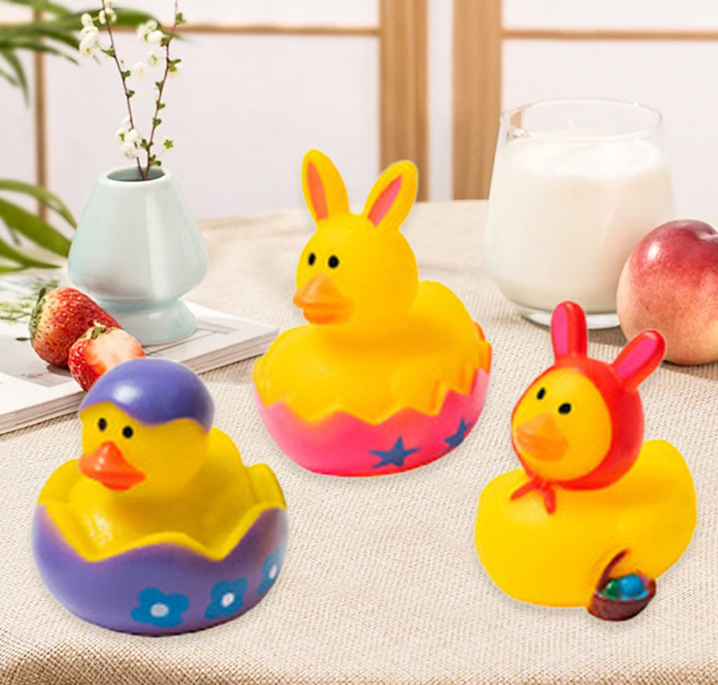 JJDW-0007, wholesale vinyl children bath time fun to squeeze suitable for beach Easter water play mini cute rubber duck toy - Image 3