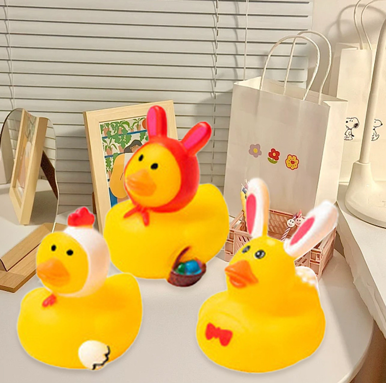 JJDW-0007, wholesale vinyl children bath time fun to squeeze suitable for beach Easter water play mini cute rubber duck toy - Image 4